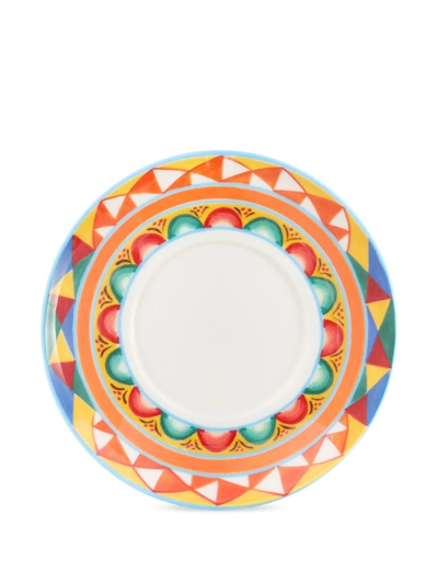 Dolce & Gabbana Geometric-pattern Porcelain Espresso-set In Orange