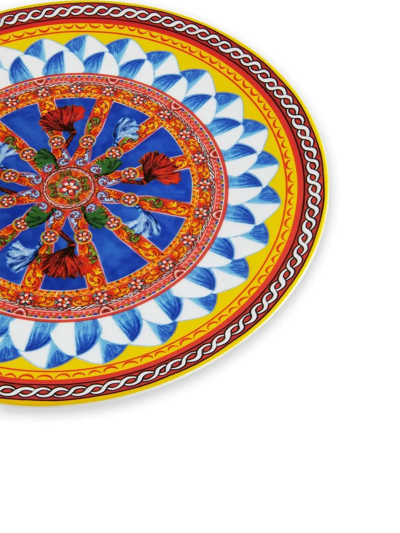 Dolce & Gabbana Carretto-print Porcelain Platter In Red