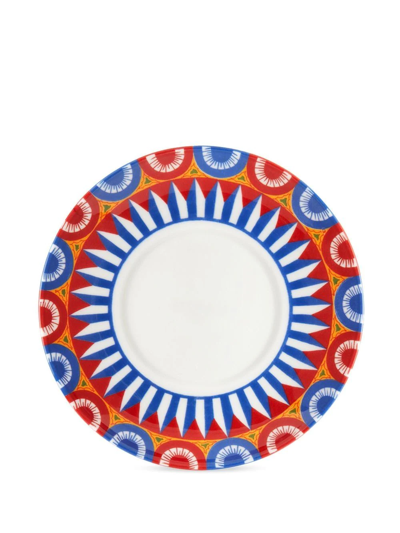 Dolce & Gabbana Geometric-pattern Porcelain Espresso-set In Blau