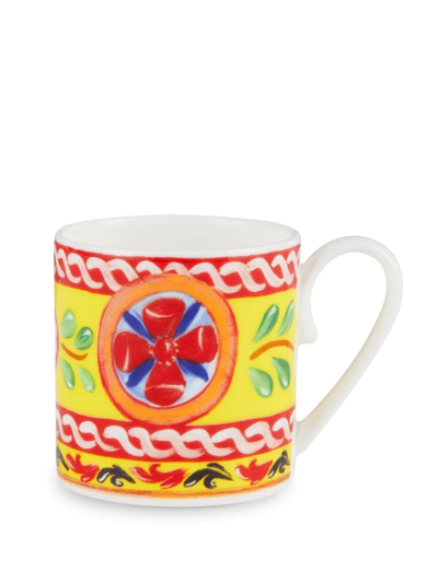 Dolce & Gabbana Geometric-pattern Porcelain Espresso-set In Gelb