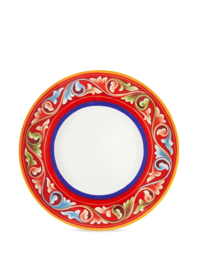 Dolce & Gabbana Geometric-pattern Porcelain Tea-set In Rot