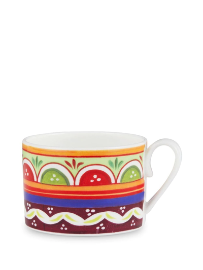 Dolce & Gabbana Geometric-pattern Porcelain Tea-set In Rot