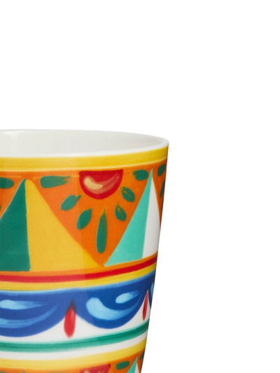 Shop Dolce & Gabbana Geometric-pattern Porcelain Glass In Orange