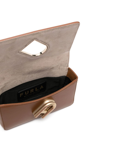 Shop Furla Twist-lock Crossbody Bag In Brown