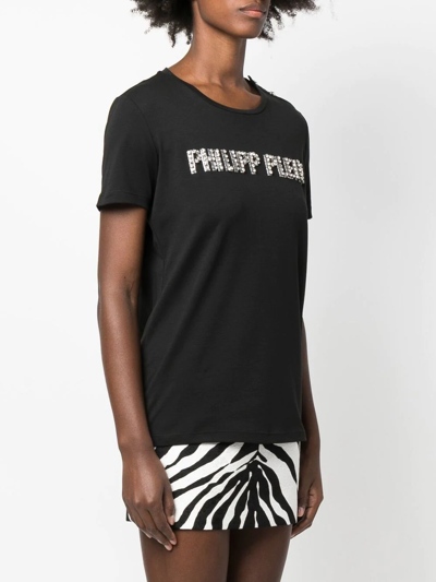 Shop Philipp Plein Logo-embellished Short-sleeve T-shirt In Schwarz