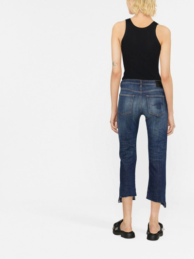 Shop R13 High-rise Cropped Jeans In Blau