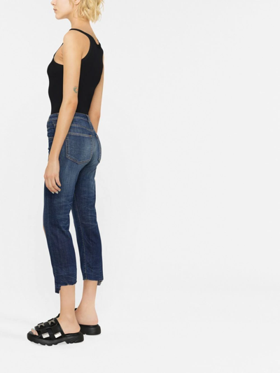 Shop R13 High-rise Cropped Jeans In Blau