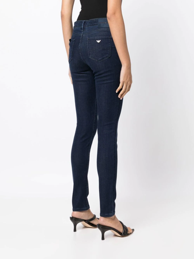 Shop Emporio Armani High-rise Skinny-fit Jeans In Blau