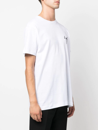 Shop Giuseppe Zanotti Logo-print Short-sleeve T-shirt In White