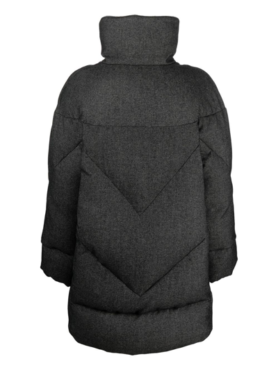 Eleventy Quilted Shearling-lined Coat In Grau