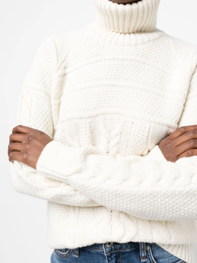 Shop Eleventy Roll-neck Wool Jumper In Nude