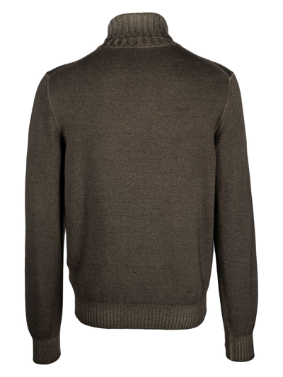 Shop Tagliatore Roll-neck Virgin-wool Jumper In Grün