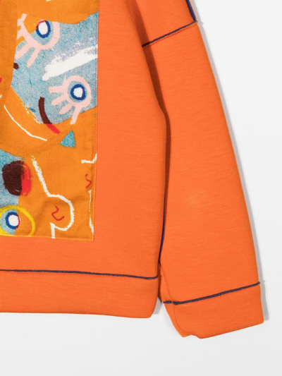 Shop Mi Mi Sol Graphic-print Stretch-jersey Sweatshirt In Orange