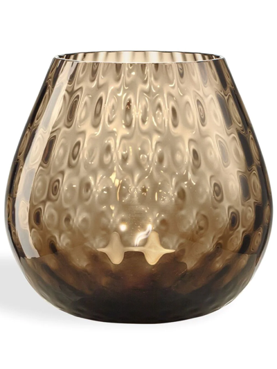 Shop Nasonmoretti Glass Candle Holder In Braun