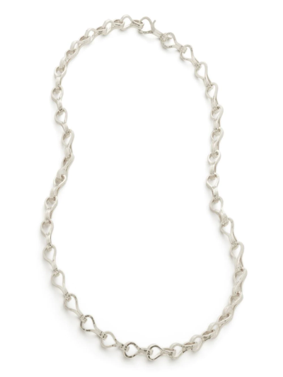 Shop Monica Vinader Infinity Link Chain Necklace In Silver