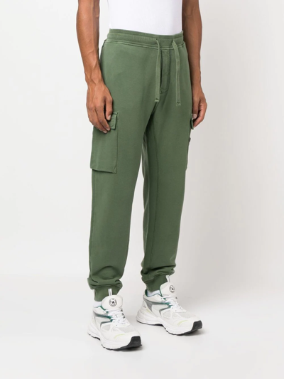 Shop Stone Island Compass-badge Track Pants In Green