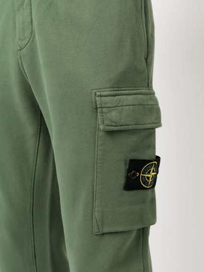 Shop Stone Island Compass-badge Track Pants In Green