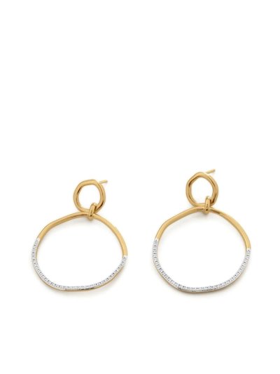 Monica Vinader Gold Riva Ripple Diamond Cocktail Earrings Diamond In Gold
