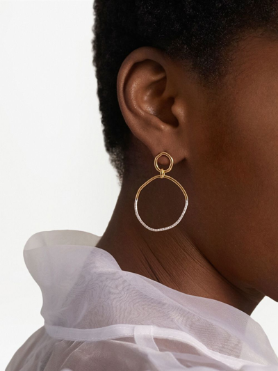 Monica Vinader Gold Riva Ripple Diamond Cocktail Earrings Diamond In Gold