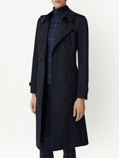 Burberry Chelsea Heritage Double-breasted Trench Coat In Coal Blue