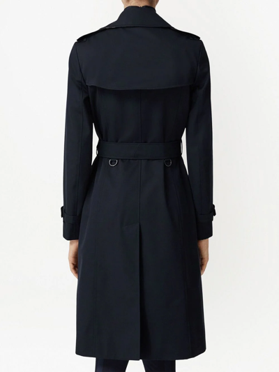Burberry Chelsea Heritage Double-breasted Trench Coat In Coal Blue