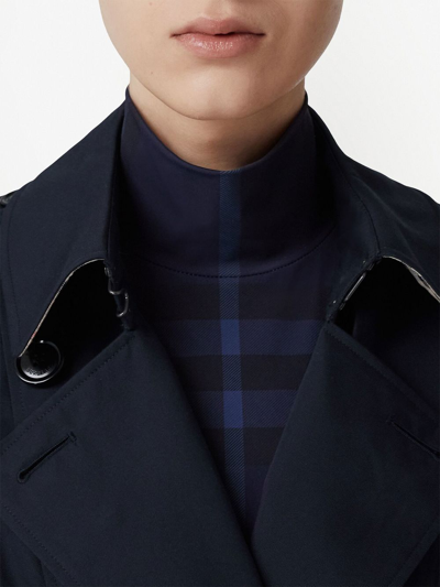 Shop Burberry Chelsea Heritage Double-breasted Trench Coat In Coal Blue