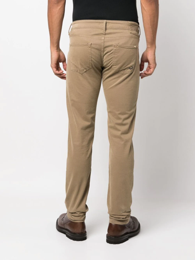 Shop Incotex Low-rise Cotton Pants In Neutrals