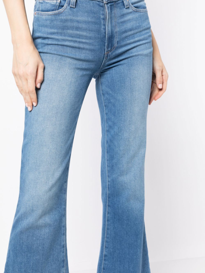 Shop Paige Genevieve 32" Flared Jeans In Blue