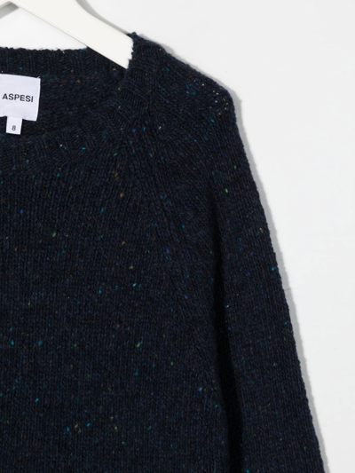 Shop Aspesi Long-sleeve Knitted Jumper In Blau