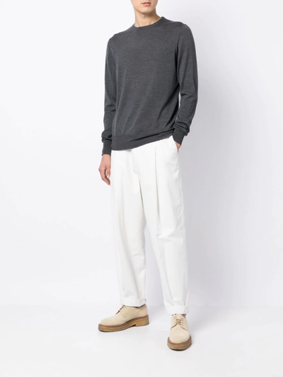 Aspesi Melange-effect Wool Sweater In Grey