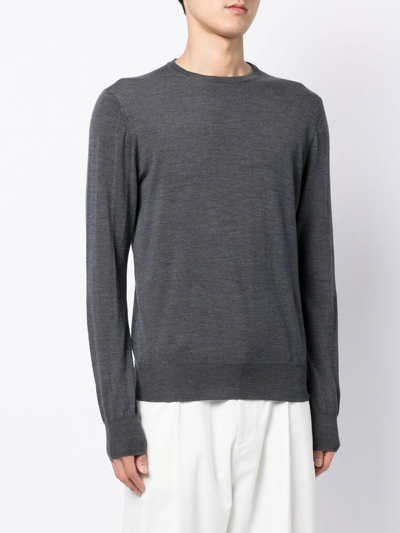 Aspesi Melange-effect Wool Sweater In Grey