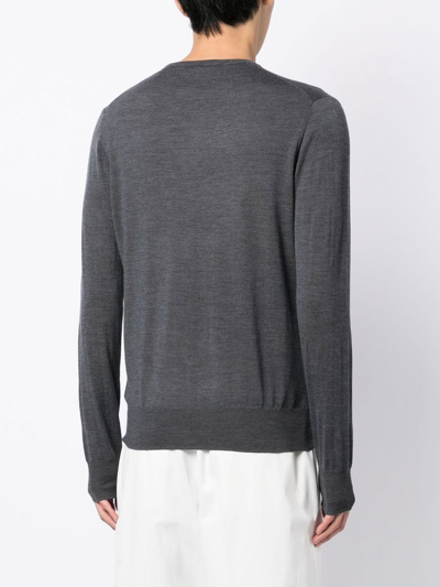 Aspesi Melange-effect Wool Sweater In Grey