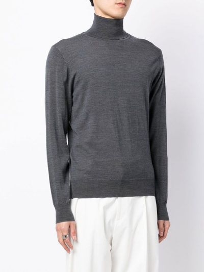 Shop Aspesi Roll-neck Virgin Wool Jumper In Grey