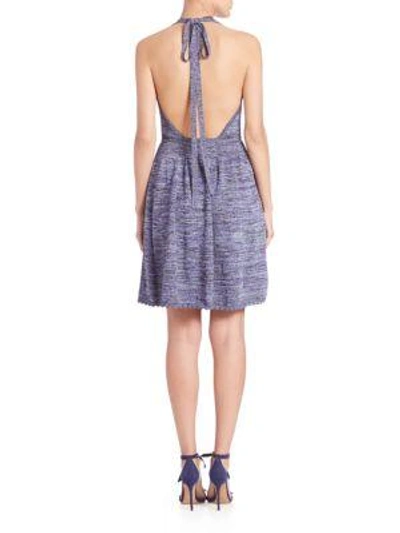 Shop M Missoni Lurex Space-dye Halter Dress In Violet