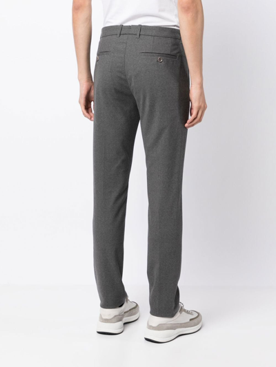 Shop Aspesi Tailored Tapered Wool-blend Trousers In Grey