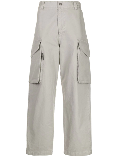 Msgm Straight-leg Cargo Trousers In Green