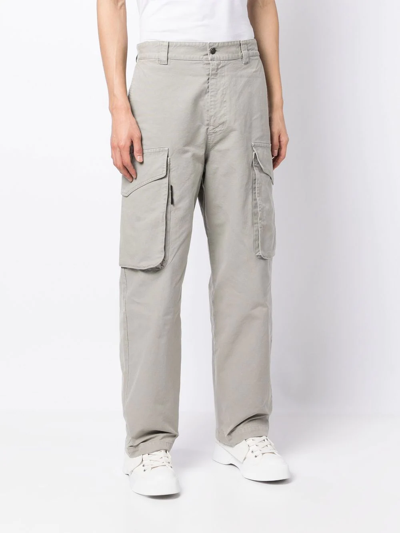 Msgm Straight-leg Cargo Trousers In Green