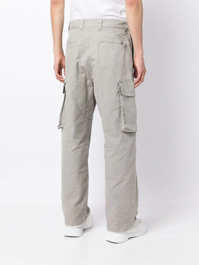 Msgm Straight-leg Cargo Trousers In Green