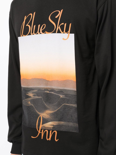 Blue Sky Inn Photograph-print Cotton Long-sleeve T-shirt In Schwarz