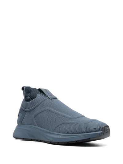 Shop Zegna Slip-on Sneakers In Blue