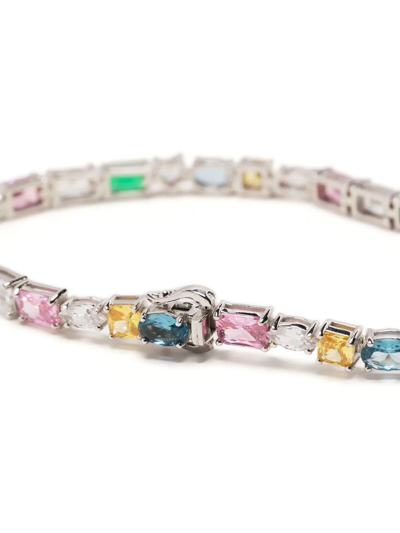 Shop Hatton Labs Crystal-embellished Bracelet In Silver