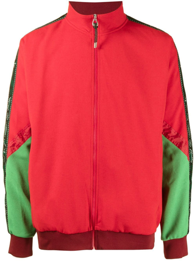 Shop Toga Virilis Colour-block Half-zip Jumper In Rot