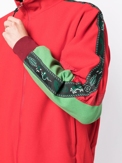 Toga Virilis Colour-block Half-zip Jumper In Rot