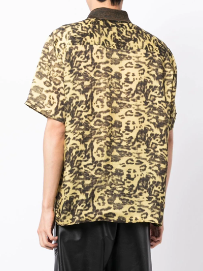 Shop Toga Virilis Leopard Print Short-sleeve Shirt In Yellow