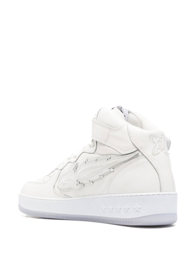 Shop Enterprise Japan Rocket High-top Leather Sneakers In Weiss