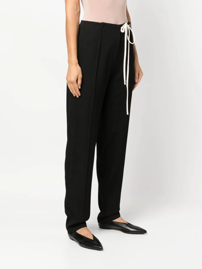 Shop Sara Lanzi Drawstring-fastening Waistband Trousers In Black