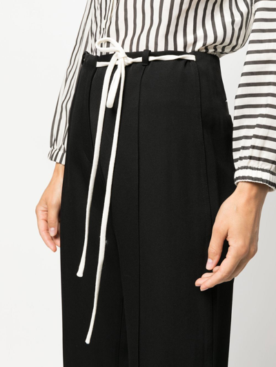 Shop Sara Lanzi Drawstring-fastening Waistband Trousers In Black