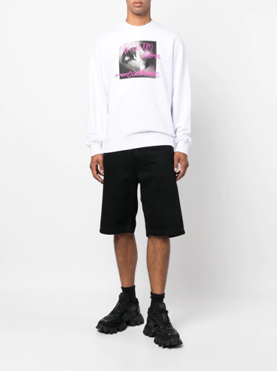 Shop Off-white Graphic-print Crew Neck Sweatshirt In Weiss