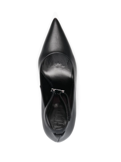 Shop Gcds 110mm Pointed Leather Pumps In Black