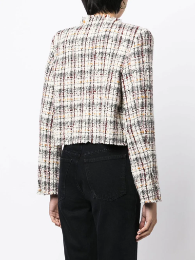 Shop Iro Tweed Cropped Jacket In Multicolour